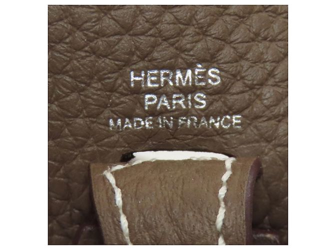 Borsa a Spalla Hermès Evelyn TPM Taupe - vista 6