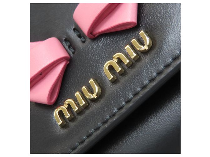 Portafoglio lungo con motivo a nastro Miu Miu Nero - vista 16