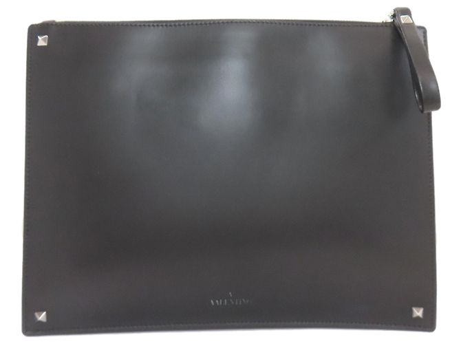 Borsa Clutch con Logo VLTN di Valentino Nero - vista 2