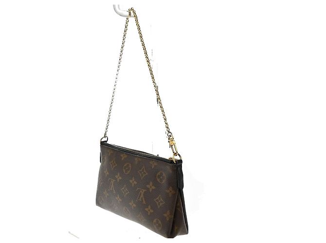 Clutch Pallas en lona Monogram con cuero Louis Vuitton - vista 3
