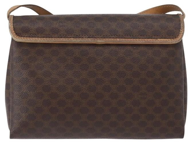 Céline Celine Vintage Macadam Canvas and Leather Marrone - vista 2