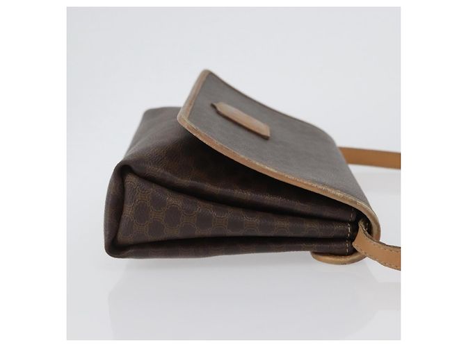 Céline Celine Vintage Macadam Canvas and Leather Marrone - vista 3