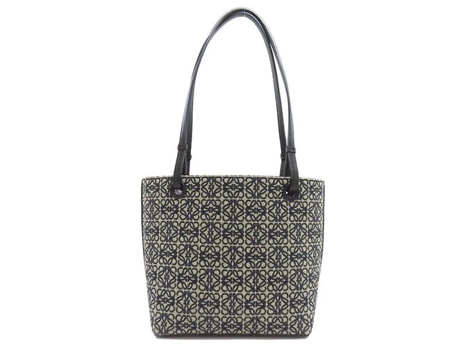 Borsa Tote Anagram Loewe Nero Beige Blu navy - vista 2