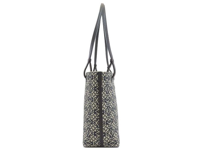 Borsa Tote Anagram Loewe Nero Beige Blu navy - vista 3