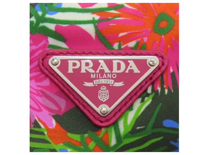 Borsa tote 2 in 1 in metallo con logo Prada e fiore Rosa - vista 10