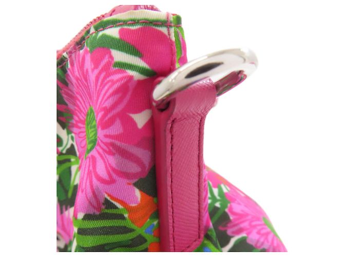 Borsa tote 2 in 1 in metallo con logo Prada e fiore Rosa - vista 20
