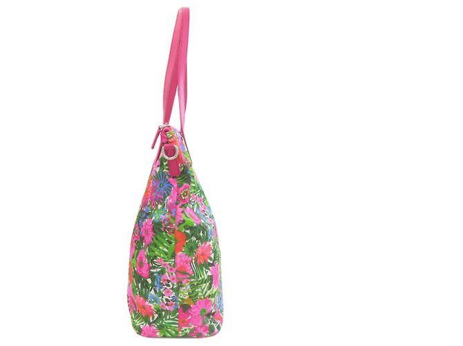 Borsa tote 2 in 1 in metallo con logo Prada e fiore Rosa - vista 3
