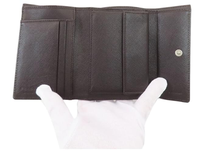 Billetera bi-fold Prada marrón oscuro - vista 4