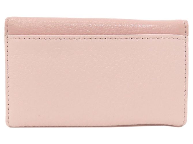 Estuche de llaves de cuero Miu Miu en rosa - vista 2