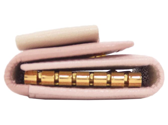 Estuche de llaves de cuero Miu Miu en rosa - vista 3
