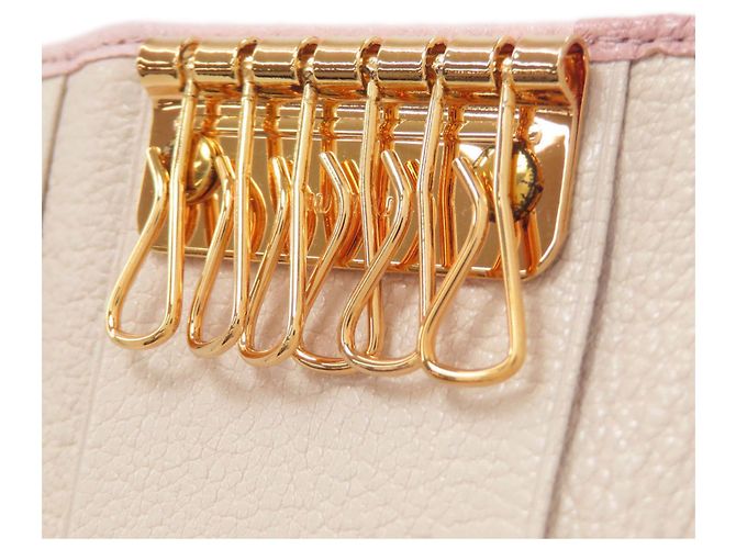 Estuche de llaves de cuero Miu Miu en rosa - vista 5