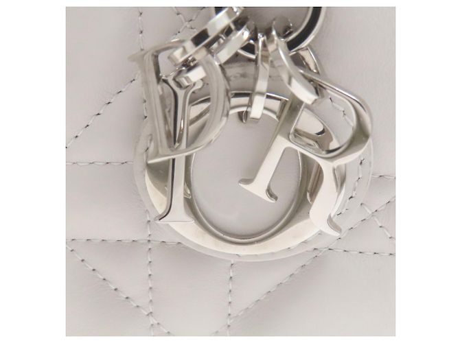 Borsa Tote Mini Macro Cannage Book Christian Dior Marrone Bianco - vista 12