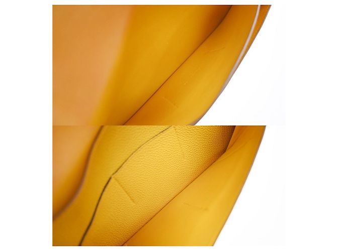 Billetera combinada Dogon Duo de cuero Hermès Amarillo - vista 5