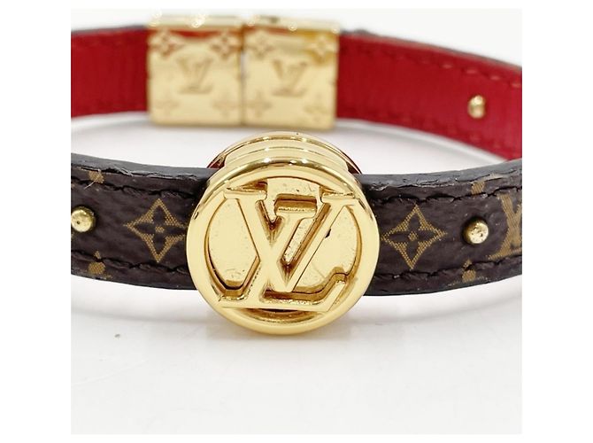 Bracciale charm reversibile LV Circle di Louis Vuitton Marrone Rosso - vista 2