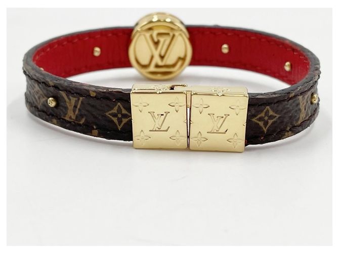 Bracciale charm reversibile LV Circle di Louis Vuitton Marrone Rosso - vista 3