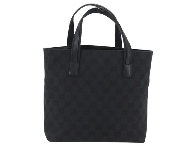 Bolso Tote Gucci Double Pocket de lona GG y cuero Small Negro - vista 2