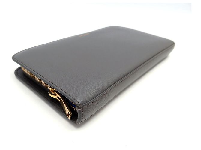 NUOVA POCHETTE DA VIAGGIO SAINT LAURENT 328559 CON ZIP PORTAFOGLI BORSA Grigio - vista 3