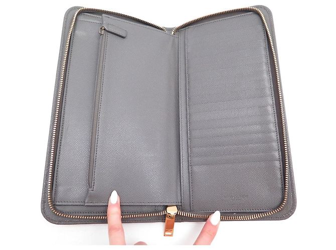 NUOVA POCHETTE DA VIAGGIO SAINT LAURENT 328559 CON ZIP PORTAFOGLI BORSA Grigio - vista 8
