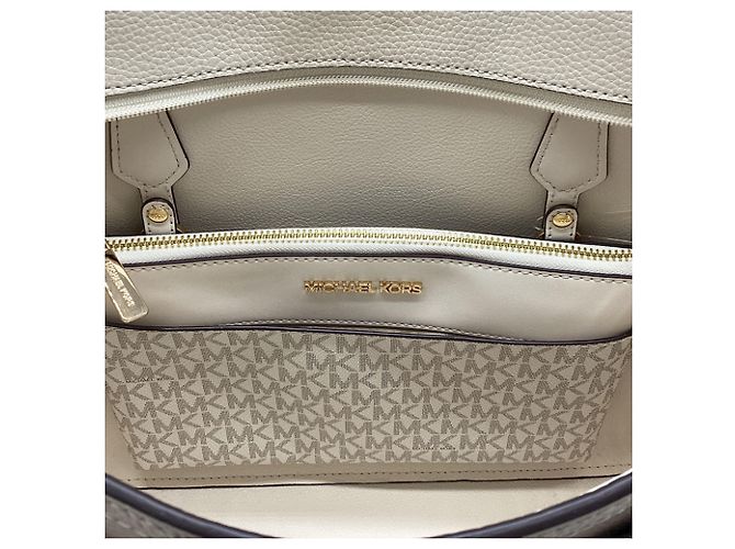 Borsa Tote 3 in 1 in pelle martellata bianca Michael Kors Maisie Large - vista 10