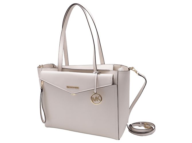 Borsa Tote 3 in 1 in pelle martellata bianca Michael Kors Maisie Large - vista 3