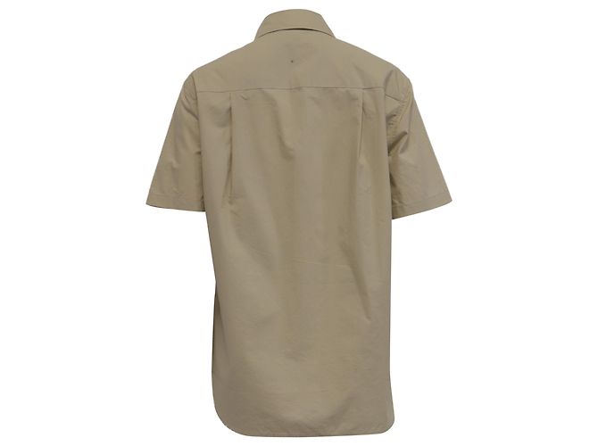 Camicia a maniche corte in popeline con bottoni Vince in cotone khaki Verde Cachi - vista 4
