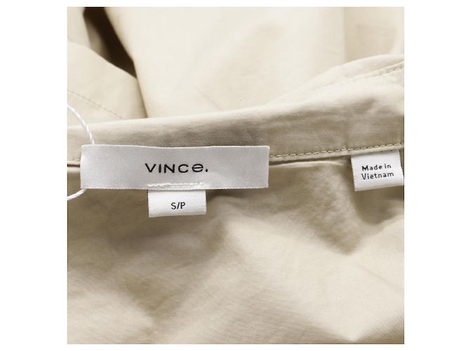 Camicia a maniche corte in popeline con bottoni Vince in cotone khaki Verde Cachi - vista 5