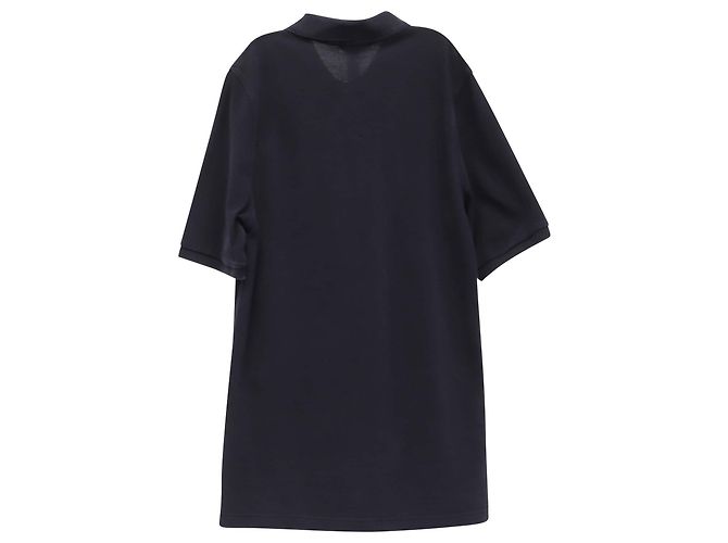 Polo em algodão preto com logo bordado Burberry Azul Azul marinho - vista 2