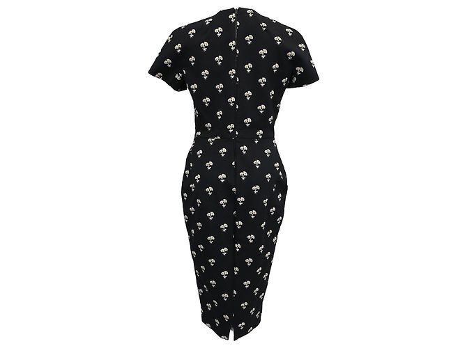 Vestido midi de jacquard floral Daisy de Victoria Beckham en algodón negro - vista 3