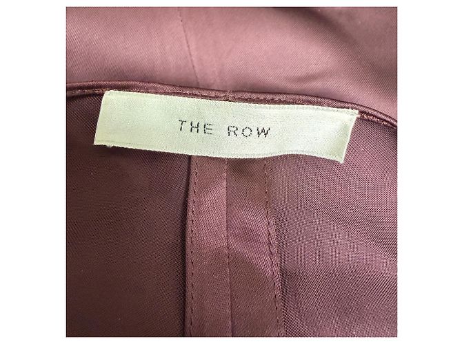 Vestido midi de manga larga en V en Cupro burdeos de The Row Roja - vista 4