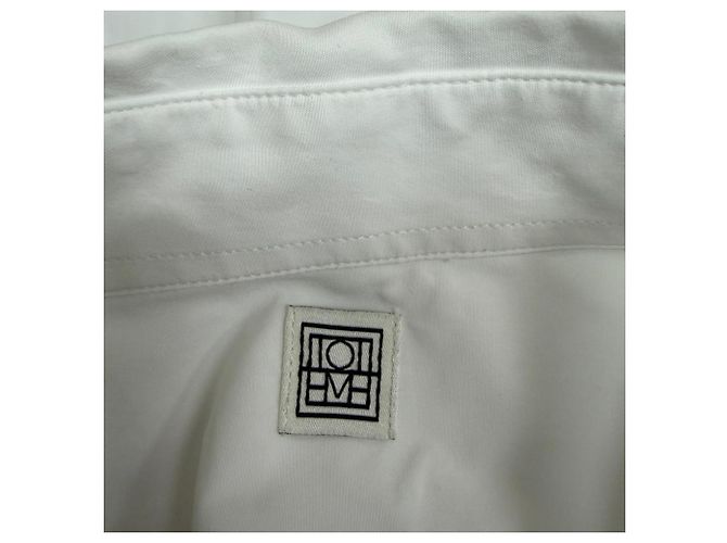 Camisa Botón Totême en Algodón Blanco Crudo - vista 4