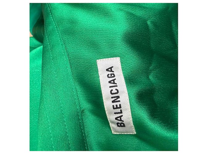 Abito Midi Wrap Judo Balenciaga in Acetato Verde - vista 4