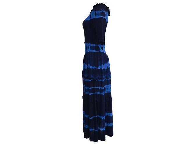 Abito midi con accento tie-dye in viscosa blu navy Altuzarra - vista 2