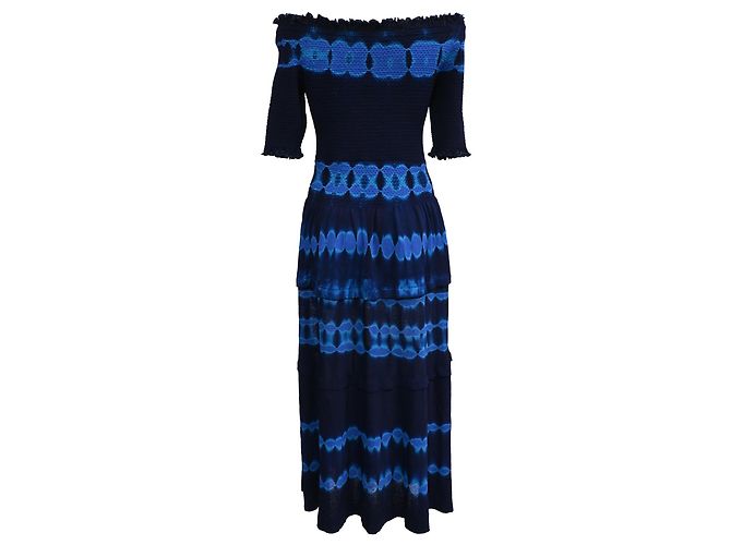 Abito midi con accento tie-dye in viscosa blu navy Altuzarra - vista 3