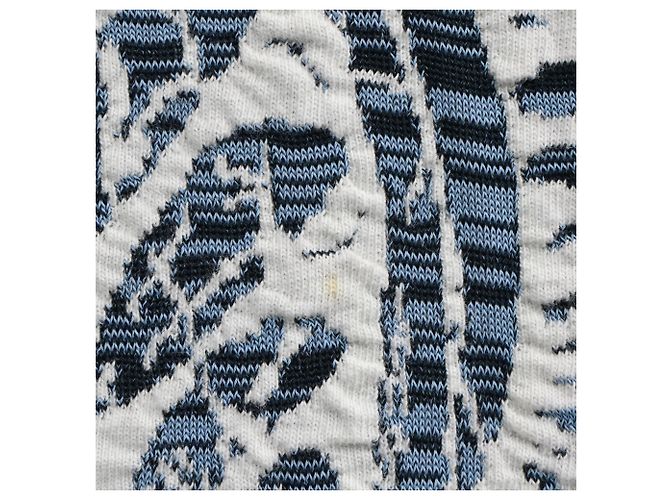 Pull en jacquard à motifs Chloé en viscose bleue et blanche - vue 6