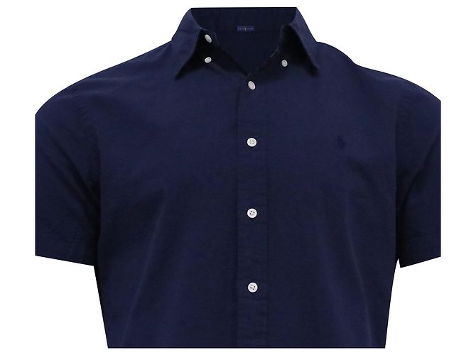 Kurzarmhemd aus navyblauer Baumwolle mit Pony-Stickerei von Ralph Lauren Marineblau - Ansicht 2