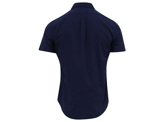 Kurzarmhemd aus navyblauer Baumwolle mit Pony-Stickerei von Ralph Lauren Marineblau - Ansicht 4
