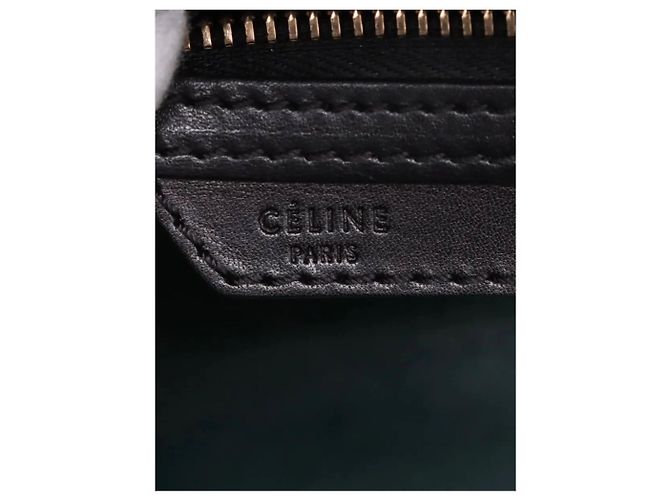 Céline Bolsa Micro Luggage verde oscuro y negra - vista 10