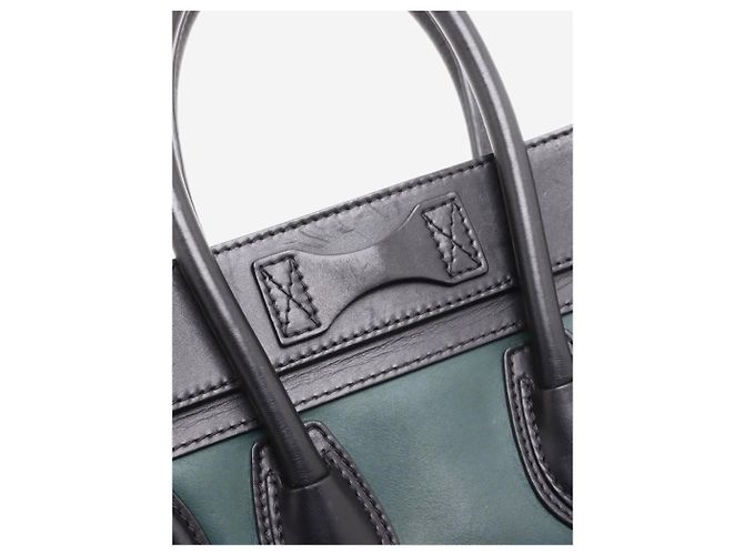 Céline Bolsa Micro Luggage verde oscuro y negra - vista 11