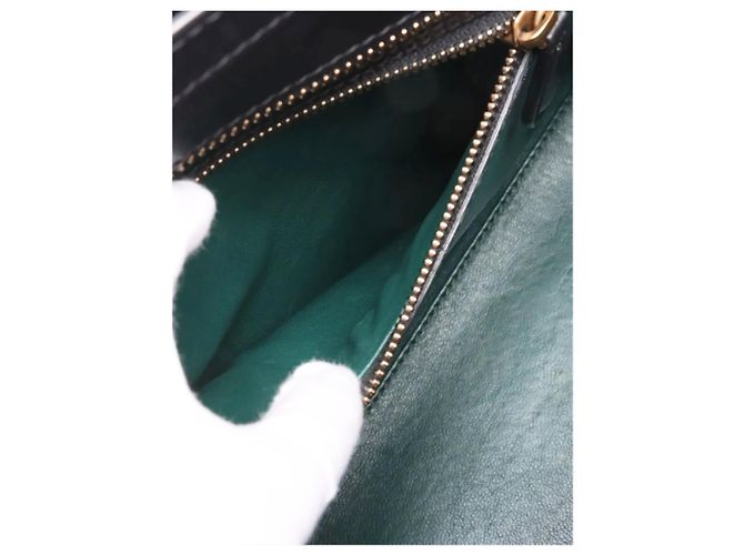 Céline Bolsa Micro Luggage verde oscuro y negra - vista 8
