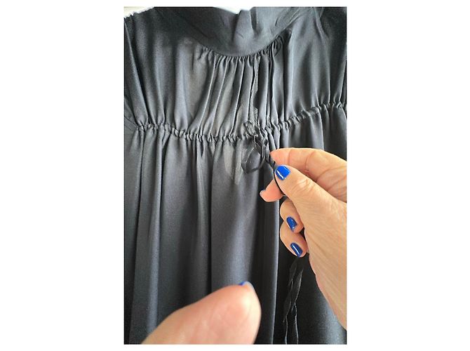 Top Ann Demeulemeester preto de seda - vista 11
