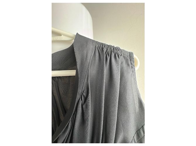 Top Ann Demeulemeester preto de seda - vista 12
