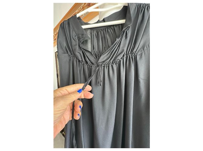Top Ann Demeulemeester preto de seda - vista 4