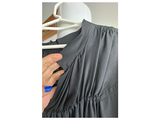 Top Ann Demeulemeester preto de seda - vista 8