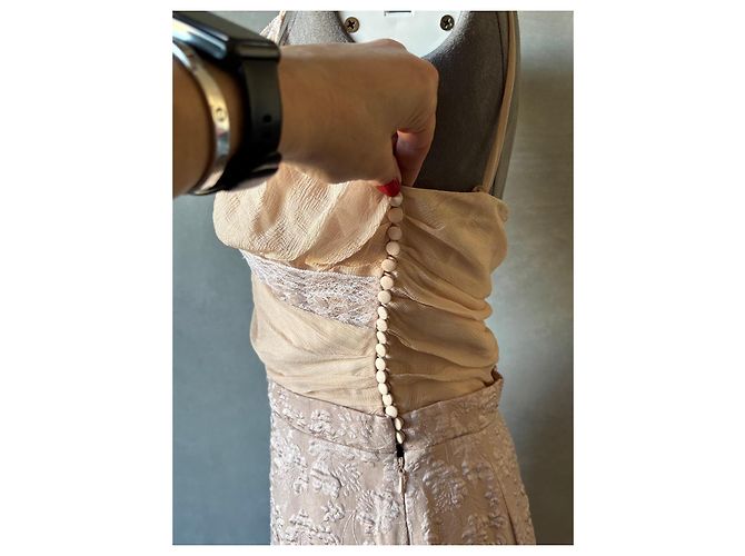 Abito in Pizzo e Seta Christian Dior Rosa - vista 4