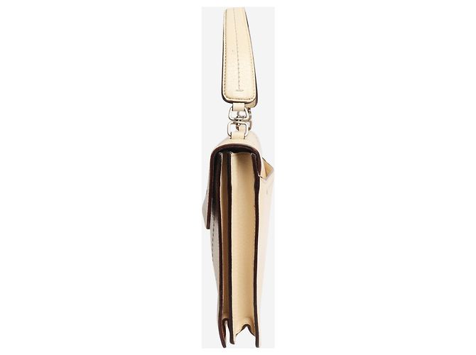 Prada Bolsa de mão em couro creme - vista 2