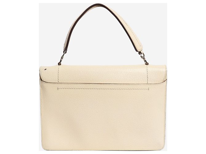 Prada Bolsa de mão em couro creme - vista 3