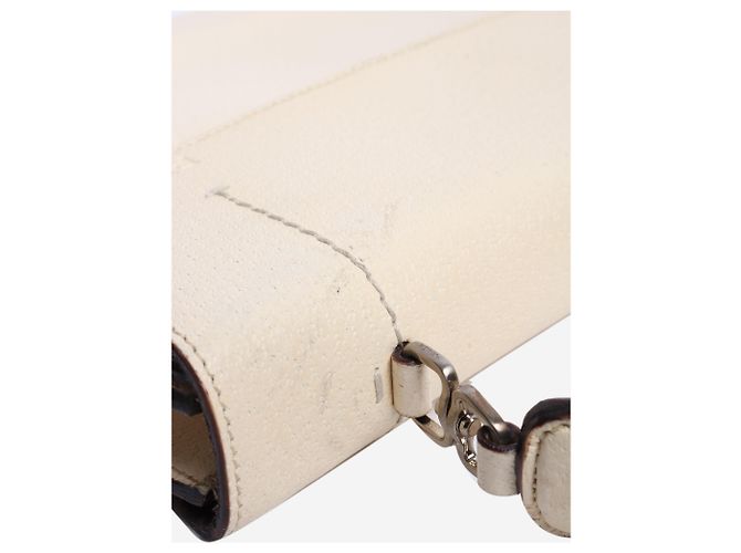 Prada Bolsa de mão em couro creme - vista 5