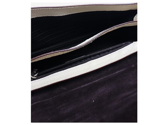 Prada Bolsa de mão em couro creme - vista 7