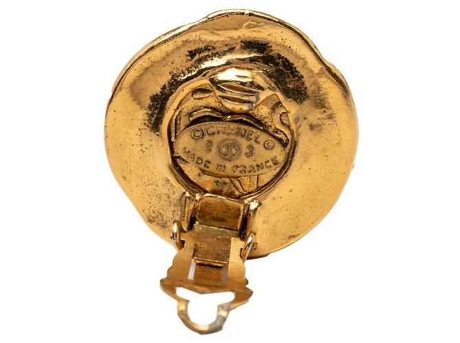 Timeless Orecchini a clip vintage Chanel Coco Mark D'oro - vista 3