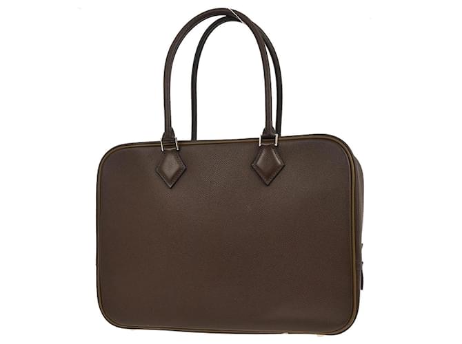 Borsa Plume Hermès Epsom 32 Marrone - vista 2